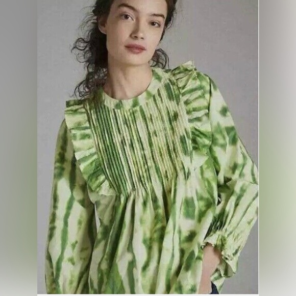 Samant Chauhan Emilia Ruffle Tie Dye Top Size L - Picture 12 of 13